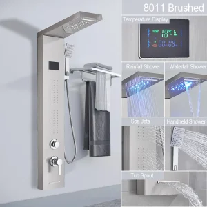LED Light Shower Panel Waterfall