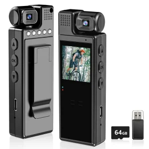 Portable Body Camera with Audio Recording, 1.3" LCD Screen